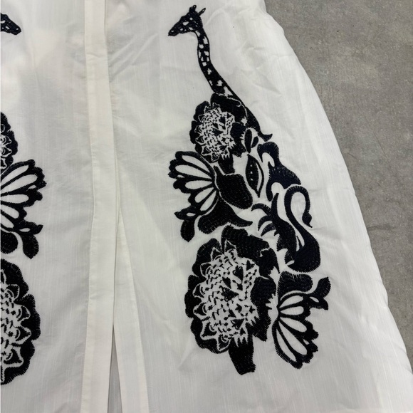 Eloquii size 20 NWT embroidered giraffe printed belted button front midi dress - Picture 7 of 14